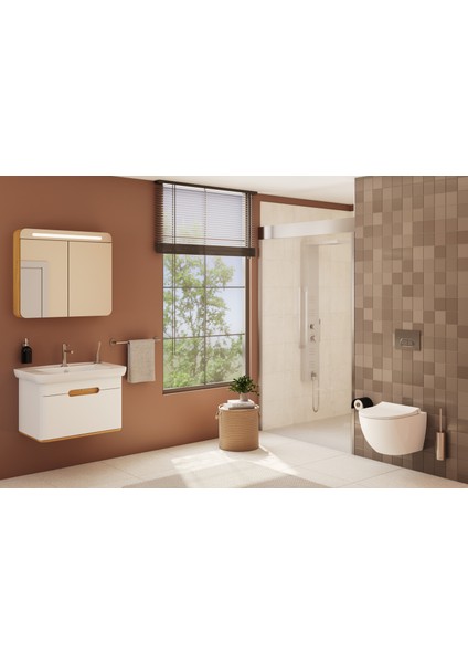 Sento 60813 Lavabo Dolabı, Tek Çekmeceli, 80 cm, Mat Beyaz