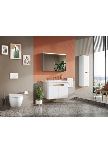 Sento 60787 Kapaklı, 100 cm, Lavabo Dolabı, Mat Beyaz fiyatları