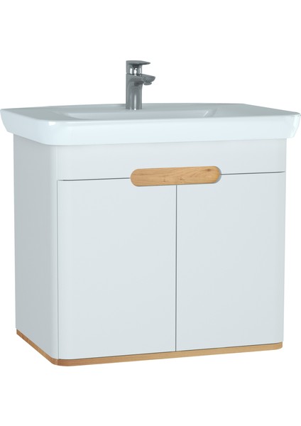 Sento 60785 Lavabo Dolabı, Kapaklı, 80 cm, Mat Beyaz