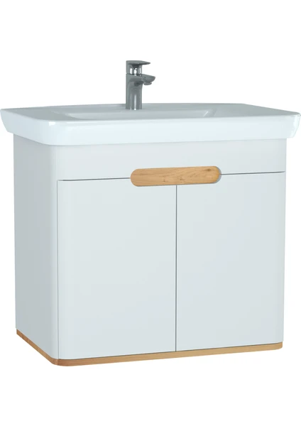 Sento 60785 Lavabo Dolabı, Kapaklı, 80 cm, Mat Beyaz