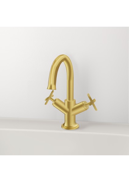 Origin Classic A4288425 Lavabo Bataryası, Çift Kumandalı, Fırçal Altın