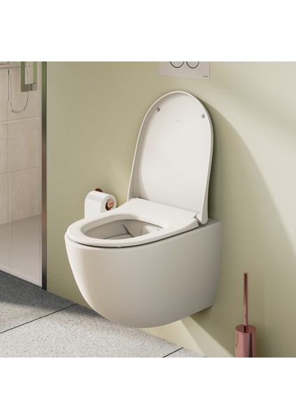 Sento 130-420R009 İnce Klozet, Mat Bej