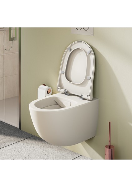 Sento 130-420R009 İnce Klozet, Mat Bej