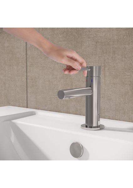 Vitra Origin A42555 Kısa Lavabo Bataryası, Krom