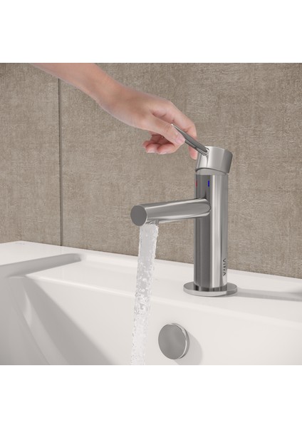 Vitra Origin A42555 Kısa Lavabo Bataryası, Krom