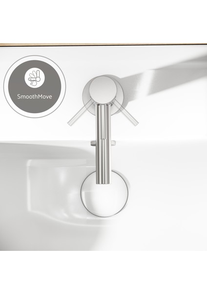 Vitra Origin A42555 Kısa Lavabo Bataryası, Krom