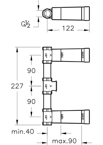 Origin A40835 Ankastre Lavabo Bataryası, Sıva Altı Grubu