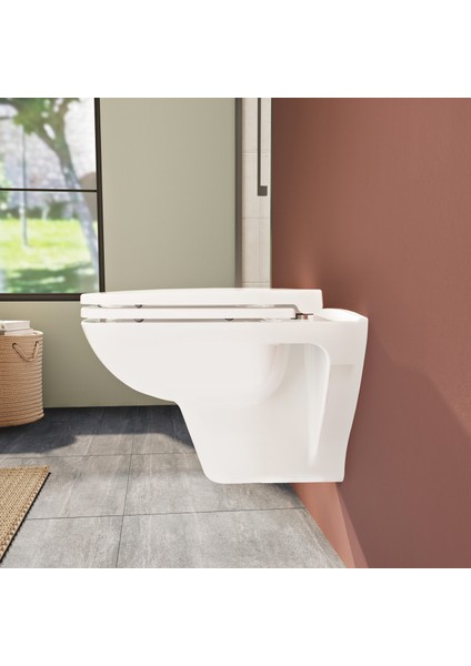 S20 77-003R009 Klozet Kapağı, Yavaş Kapanır, Kolay Çıkabilir, Beyaz