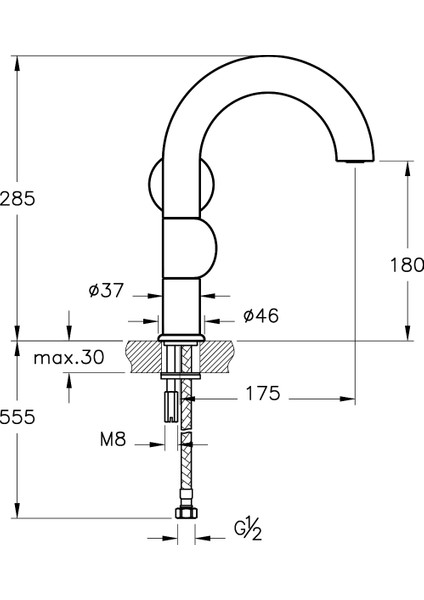 Liquid A42749 Lavabo Bataryası, Sağdan Kullanım, Krom