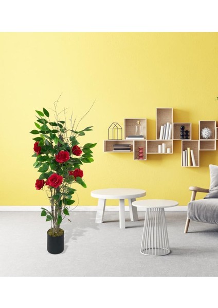 Kırmızı Gül ve Beyaz Begonvil Yapay Ağaçlar, 90cm ve 130cm, doğal görünümlü dekor. fiyatları