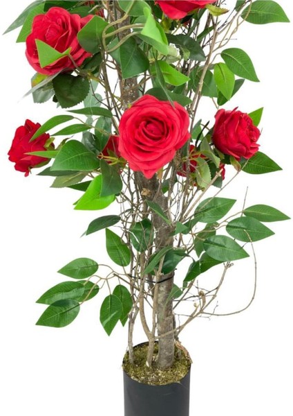 Kırmızı Gül ve Beyaz Begonvil Yapay Ağaçlar, 90cm ve 130cm, doğal görünümlü dekor. indirimleri