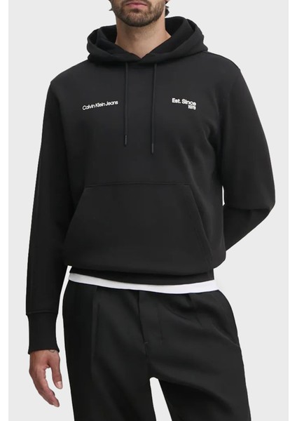 Baskılı Pamuklu Regular Fit Kapüşonlu Sweat J30J326923BEH Erkek Sweat J30J326923 Beh
