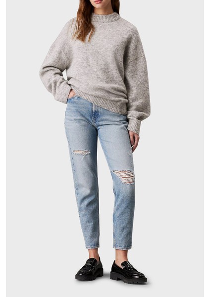 % 100 Pamuk Mom Fit Yüksek Bel Daralan Paça Jeans J20J2240261AA Bayan Kot Pantolon J20J224026 1AA