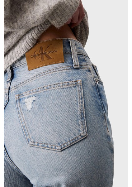 % 100 Pamuk Mom Fit Yüksek Bel Daralan Paça Jeans J20J2240261AA Bayan Kot Pantolon J20J224026 1AA