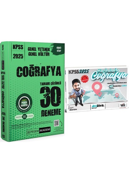 Kpss Coğrafya Deneme ve Haritalarla Coğrafya Seti 2 Kitap