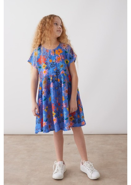 Kız Çiçek Desenli Elbise fırsatları