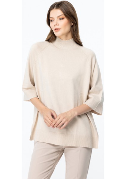 Arkası Düğme Detaylı Triko Kazak BEJ-45310 fiyatları
