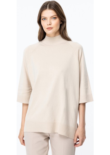 Arkası Düğme Detaylı Triko Kazak BEJ-45310 modelleri