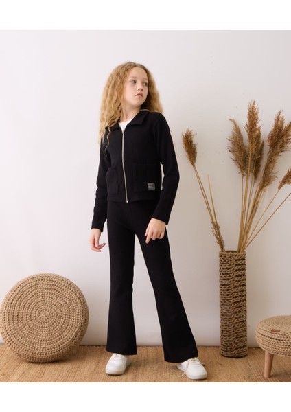 Kız Bol Paçalı Pantolonlu Takım