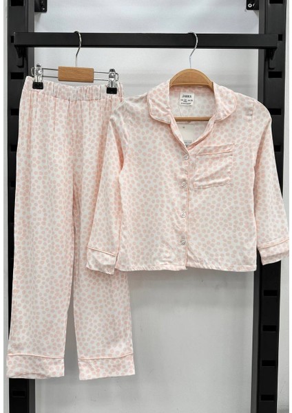 Kız Yuvarlak Desenli Pijama Takımı