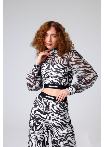 Zebra Baskılı Bluz 40