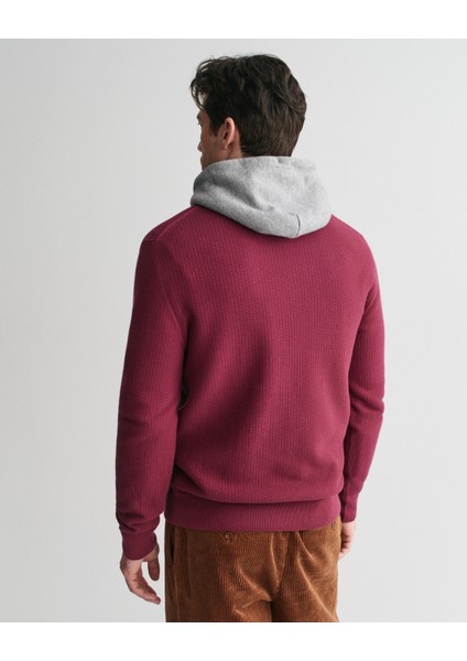 Erkek Bordo Regular Fit Yarım Fermuarlı Kazak 8030211.638 fiyatları