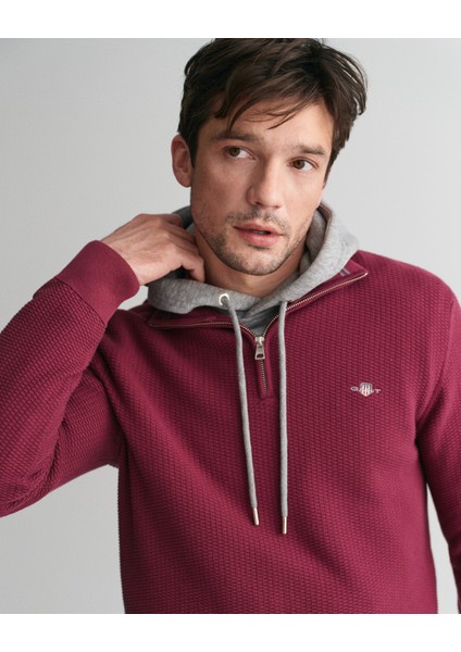 Erkek Bordo Regular Fit Yarım Fermuarlı Kazak 8030211.638 modelleri