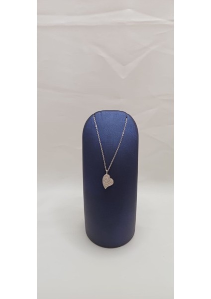 316 L Paslanmaz Çelik Silver/gümüş Zirkon Taşlı Kalp Kolye