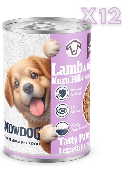 Snow Dog Premium Kıyılmış Kuzu Etli Yavru Köpek Konservesi 12 ADET*400 G