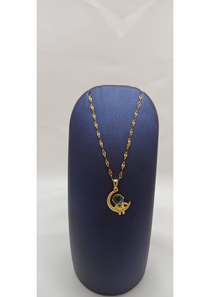 316 L Paslanmaz Çelik Gold/altın Hilalli Astronot Kolye
