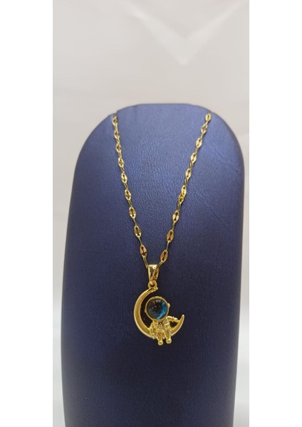316 L Paslanmaz Çelik Gold/altın Hilalli Astronot Kolye fiyatları