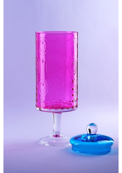 Ayaklı Kase Pembe - Mavi