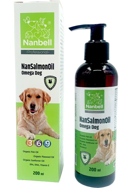 Nansalmonoil Omega 3-6-9Köpekler Için Balık Yağı Takviyesi 200 ml