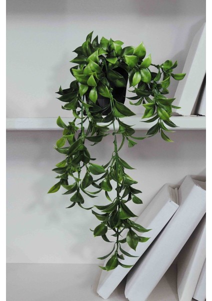 Tekno Trust Yapay Çiçek Elmas Saksı Içerisinde Yoğun Dallı 40 Cm Limon Yaprağı Sarkıtı