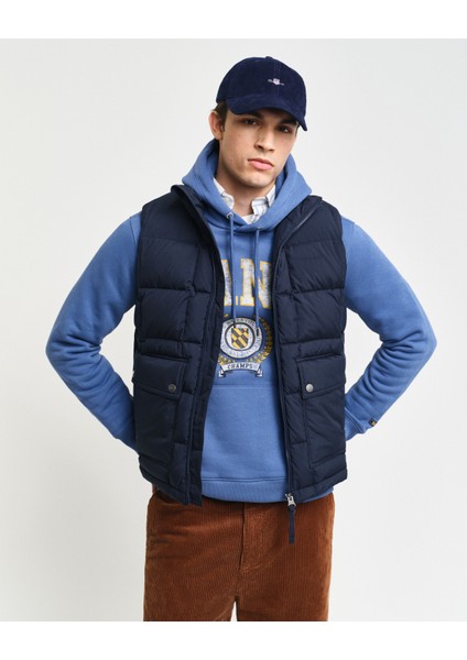 Erkek Lacivert Regular Fit Dik Yaka Kapitone Yelek 7006444.410