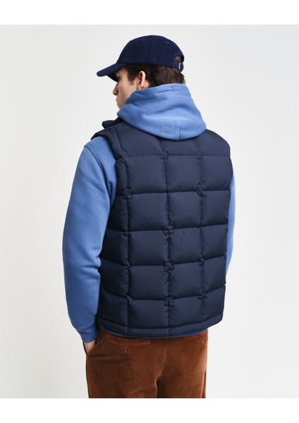 Erkek Lacivert Regular Fit Dik Yaka Kapitone Yelek 7006444.410