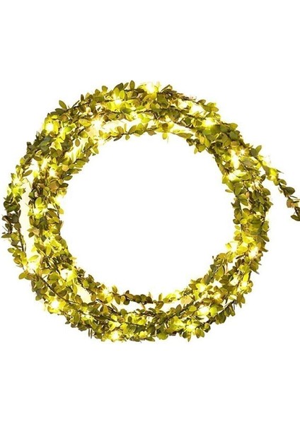 5 Metre Metalik Renkli Yapraklı Peri Ledli Telli Şerit