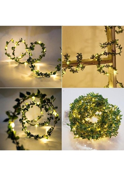 5 Metre Metalik Renkli Yapraklı Peri Ledli Telli Şerit modelleri