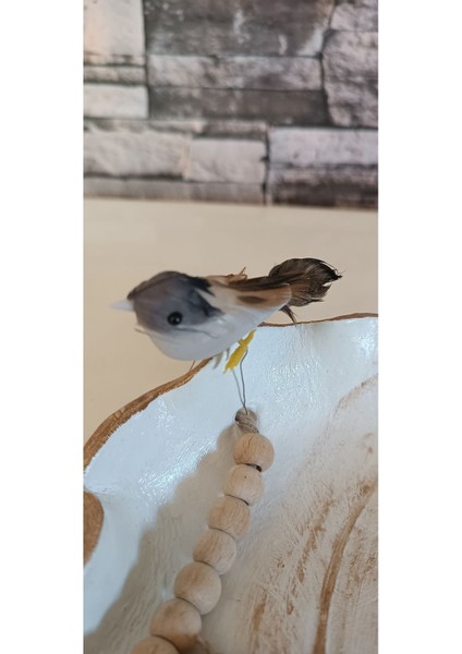 12'li yapay kuş dekor, altın renk, 8 cm, tek dal çiçek aksesuarı