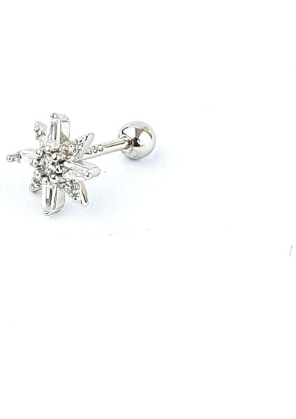 Zirkon Taş Detaylı 925AYAR Gümüş Tragus Helix Kikirdak Piercing modelleri