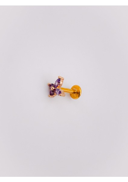 Cerrahi Çelik Piercing Zirkon Taşlı Minimal Kelebek Figürlü Kıkırdak Helix Tragus PIERCING(1ADET)
