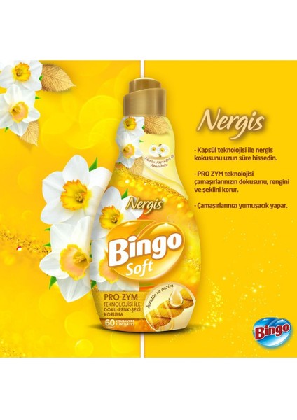 Konsantre Çamaşır Yumuşatıcısı Nergis 1440 ml x 3 Adet