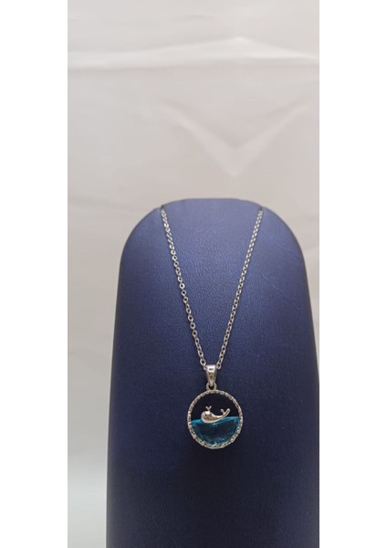 316 L Paslanmaz Çelik Silver/gümüş Zirkon Taşlı Yunus Kolye modelleri