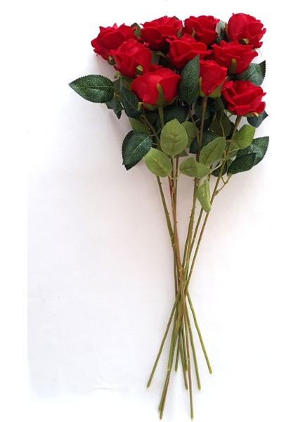 Yapay Çiçek 10 Lu Kadife Gül Demeti Kırmızı fiyatları