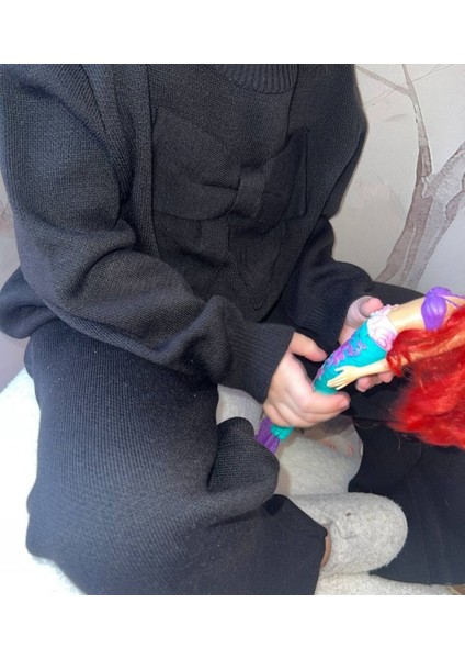 Kız Fiyonk Detaylı Triko Takım fiyatları