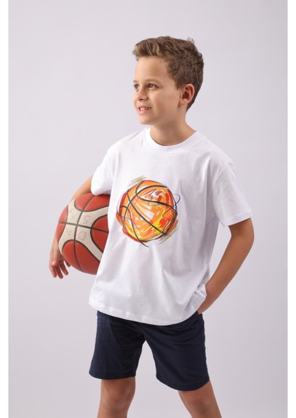 Çocuk Basketbol Temalı Pamuk T-Shirt fiyatları