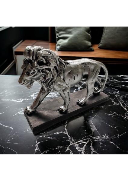El Boymalı Aslan Figürü, Dekoratif ve Şık Ev-Ofis Süsleme, 26x18 cm