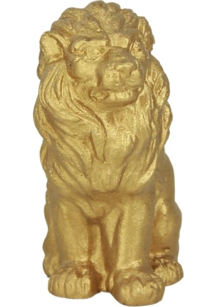 Tekno Trust Biblo Dekoratif Obje Heykel Biblo Aslan Biblo Dekoratif Süs Eşyası Altın Renk Model 2