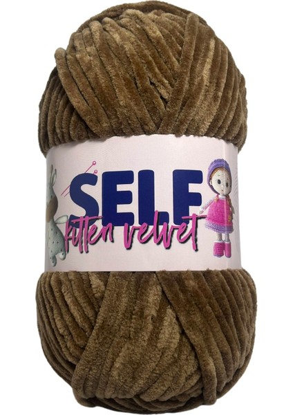 Kadife İp Kahverengi Şönil Örgü İpi