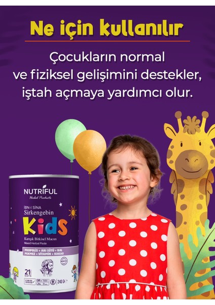 Ibni Sina Sirkengebin Kids Çocuklara Özel Macun Propolis, Arı Sütü, Vitamin Kakaoo